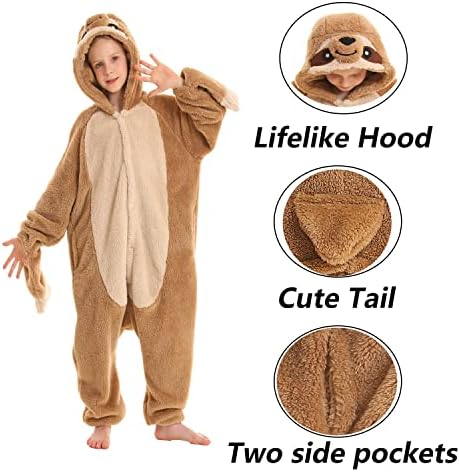 SimZoo Kids Animal Onesie Pajamas Halloween Costumes Cosplay 4-13Y