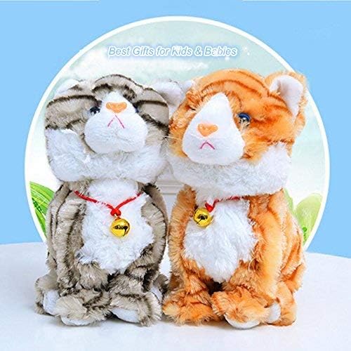 Smalody Interactive Plush Toys, Novelty Sound Control Electronic Cat Electronic Pets Robot Cat Gift for Children (White)