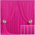 4 Panels Fuchsia Backdrop Curtain for Parties Birthday Party Wrinkle Free Hot Pink Photo Curtains Backdrop Drapes Fabric Decoration for Wedding 20ft(W) x 10ft(H)