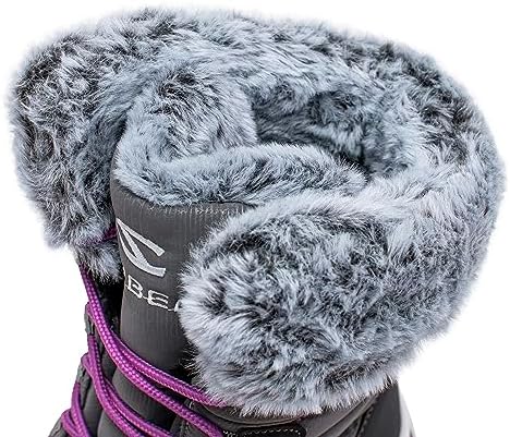 HOBIBEAR Kids Winter Snow Boots Waterproof Outdoor Warm Faux Fur Lined Shoes