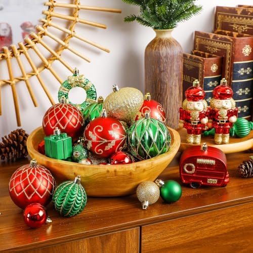 SHareconn 135Pcs Christmas Tree Ornaments Set, Christmas Tree Decorations