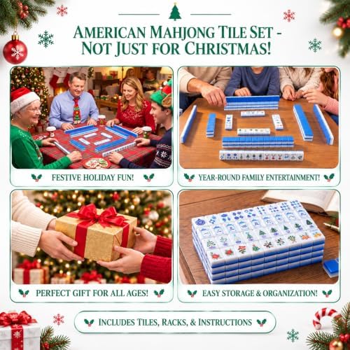 160 Pcs Christmas American Mahjong Tiles Set Fourth Layer