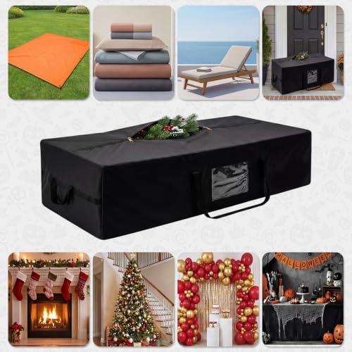 Large Halloween Storage Bag, Fits Up 12Ft Skeleton Christmas Tree, Black