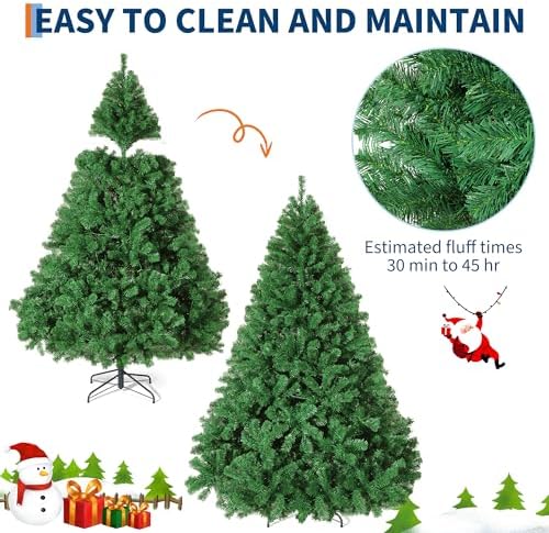 9ft Artificial Christmas Tree, Realistic Full Unlit Holiday Décor