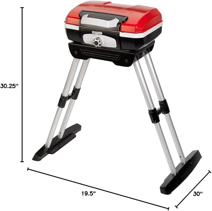 Cuisinart Petit Gourmet Portable Gas Grill (CGG-180) + 4-Piece Folding Grill Tool Set