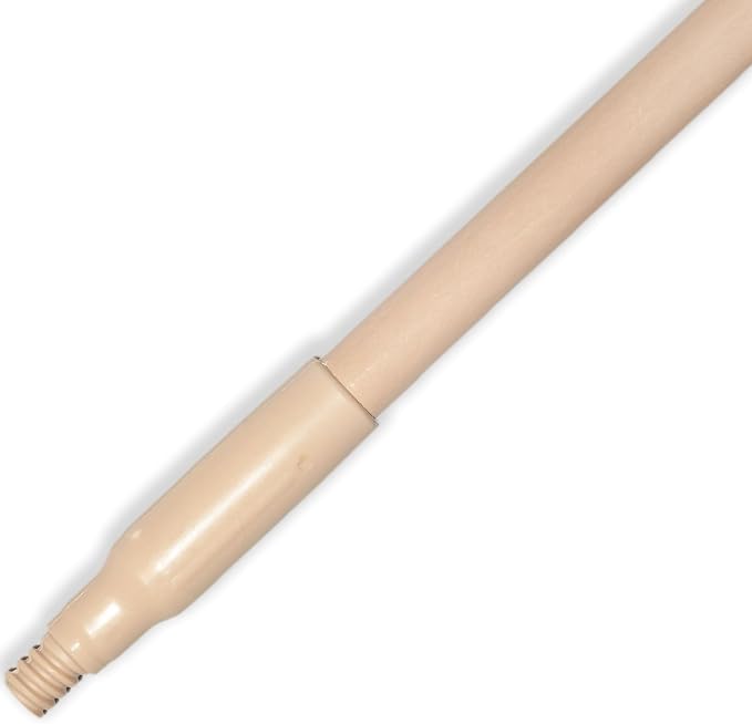 SPARTA Fiberglass Broomstick Replacement Broom Handle with Acme Threaded Tip for Industrial Cleaning Tools, Fiberglass, 60 Inches, Tan, (Pack of 12)