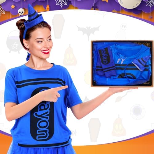 7 Pcs Crayon Costume Set for Adults Women