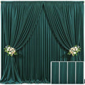 4 Panels Hunter Green Backdrop Curtain for Parties Wrinkle Free Dark Green Photo Curtains Backdrop Drapes Fabric Decoration for Baby Shower Birthday Party Photography 20ft(W) x 10ft(H)