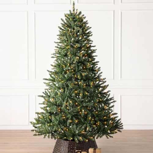 Balsam Hill Classic Evergreen Spruce - Traditional Artificial Christmas Tree with Classic Needle Foliage with LED Clear Lights & Easy Plug Technology, 9'