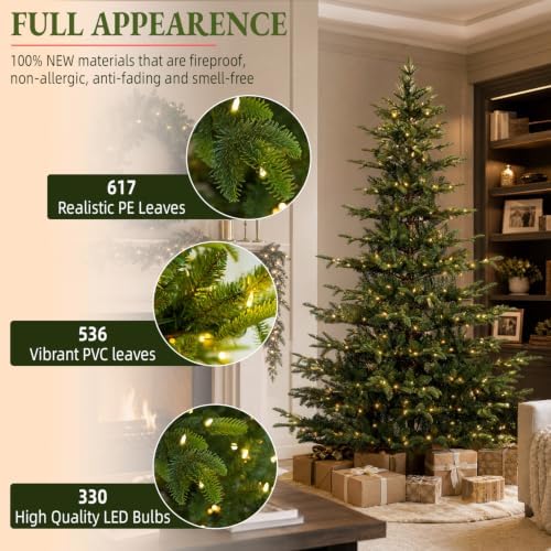 6ft Prelit Layer Christmas Tree with 330 Warm White LEDs