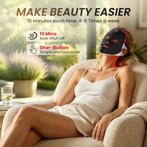 SUERBEATY Red Light Mask For Face, 7-1 Colors Red Light Face Mask