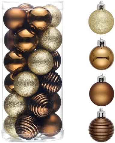 Valery Madelyn Small Christmas Tree Decorations Ball Ornaments 24ct 1.57"