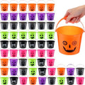 Jenaai 80 Pcs Halloween Pumpkin Buckets Bulk Small Plastic Candy Buckets