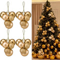 Roowest 4 Sets Large Gold Glitter Christmas Ball Clusters Ornaments Decor
