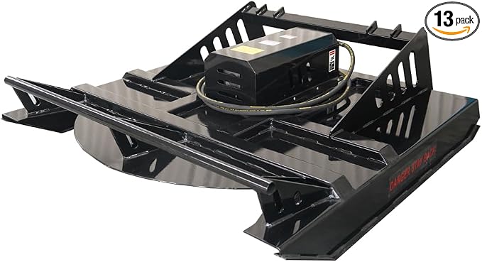 LANDY 72 Inches Skid Steer Hydraulic Heavy Duty Brush Mower Cutter | Fit Universal Mount Plate USA Stock Built-in Stump Jumper 15-20 GPM 64" Effective Cutting Width