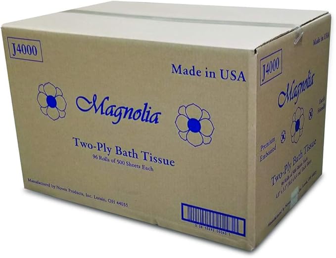 Magnolia Two-Ply Toilet Roll Tissue Embossed 96 Rolls of 500 Sheets Each Roll J4000