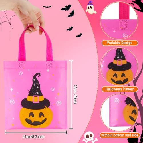 Sweetude 120 Pcs Halloween Tote Bags Bulk Halloween Trick Treat with Handle