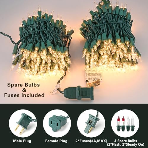 BrizLabs Steady & Twinkle Christmas Lights 100-ct Clear Mini Light String