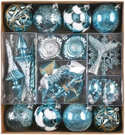 Valery Madelyn 60ct Christmas Ball Ornaments Tree Decorations Set