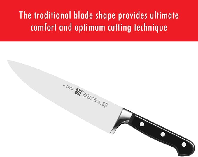 ZWILLING Professional S 8-inch Razor-Sharp German Chef's Knife, Made in Company-Owned German Factory with Special Formula Steel perfected for almost 300 Years, Dishwasher Safe