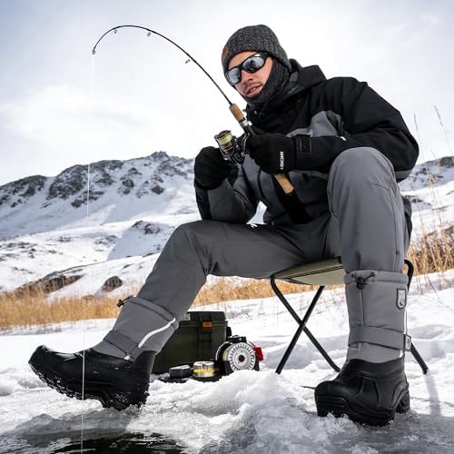 FREE SOLDIER Mens Snow Boots Insulated Nonslip Outdoor Ankle Cold Weather Boots
