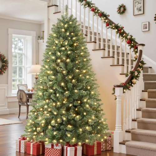 SHareconn 9ft Prelit Artificial Classic Spruce Christmas Tree