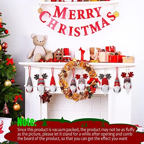Skylety 48 Pieces Gnome Ornaments Plush Hanging Decorations Christmas Tree