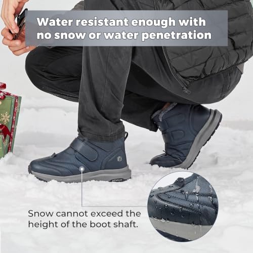 FitVille Mens Extra Wide Snow Boots Outdoor Mens Winter Wide Boots, Lightweight Wide Width Mens Winter Boots Waterproof Insulated V3