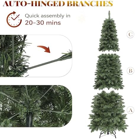 YITAHOME Prelit Green Pencil Christmas Tree 7.5 FT with Remote