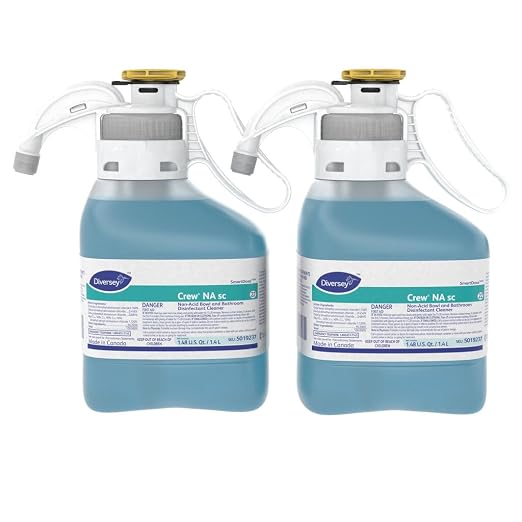 CREW Diversey 5019237 Non-Acid Bowl & Bathroom Disinfectant Cleaner Floral 47.3oz 2/Carton