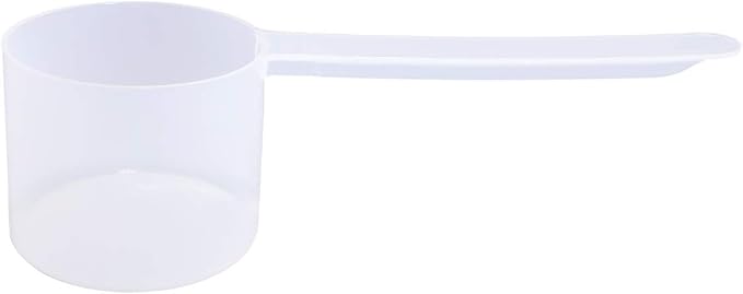 Plastic Measuring Scoop, (50 cc | 10 tsp | 3.33 Tbsp | 50 mL) Long Handle Spoons for Powders, Granules, Coffee, Pet Food, Baking Supplies, Protein and Other Dry Goods, BPA Free (Set of 1)