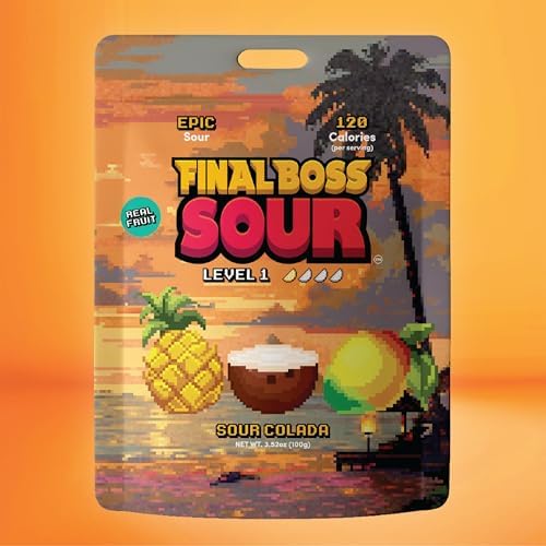 Final Boss Sour, Sour Fruit Chews (1 Pack, Sour Colada)