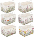 CHENGU 6 Pack Flower Storage Bins Collapsible Wildflower Basket with Handle
