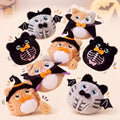 Soulchen 8 Pcs 4 Inch Halloween Stuffed Animal Plush Cat Keychain Bulk