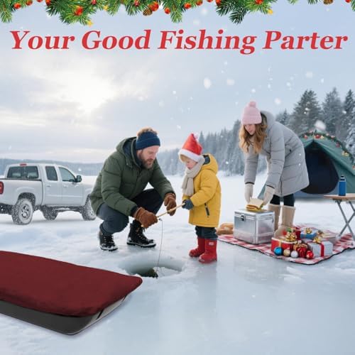 Snow Sled Travel Cover - Waterproof 600D Oxford Fabric, Adjustable Elastic Bands, Reinforced Stitching, Protects from Snow, Water & Dirt, Ideal for Ice Fishing Sled Shelters & Hunting, Red
