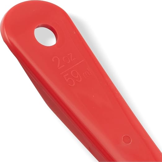 CFS Measure Miser Perforated Measuring Spoon with Short Handle, 2 Ounce, Red (Pack of 12)