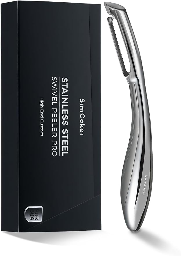 Professional Vegetable Peeler – 304 Stainless Steel Potato Peeler for Kitchen, Ultra Sharp Blade, Ergonomic Non-Slip Handle, Dishwasher Safe, 2-Year Warranty