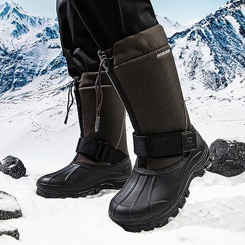 HOBIBEAR Men's Waterproof Snow Boots, Insulated Pull-On Winter Boots