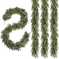 Christmas Garland 9FT Decorations Real Touch Cedar Cypress Pine Greenery Artificial Green Christmas Garland for Mantle, Fireplace, Table, Stairs, Door, Porch, Indoor Outdoor Decorations, 4Pcs