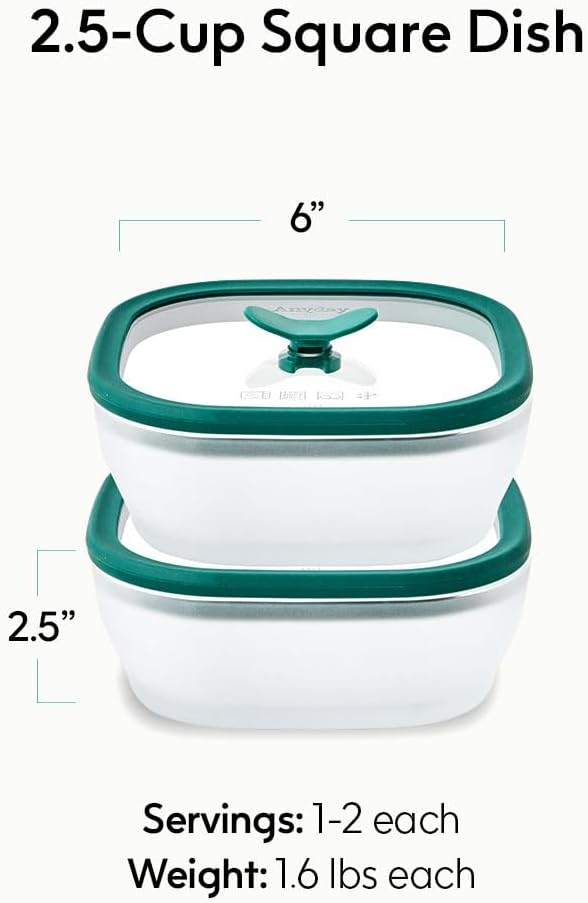 Square Glass Microwave Cookware & Food Storage 2-Pack by Anyday