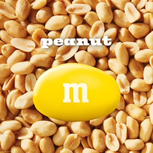M&M'S Peanut Chocolate Candy, Full Size Candy 1.74 oz Bag, Bulk Pack of 48