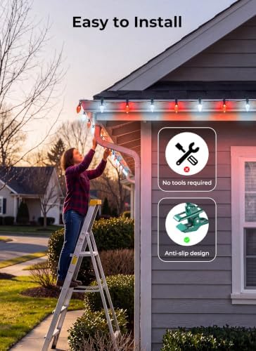 Brightown Christmas Lights Outdoor, 102FT 150LED C9 String Light with Clips