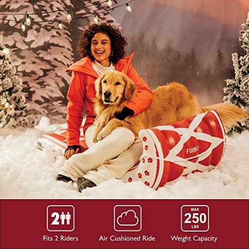 FUNBOY Winter Fun Inflatable Toboggan Snow Sled, Single, Cardigan