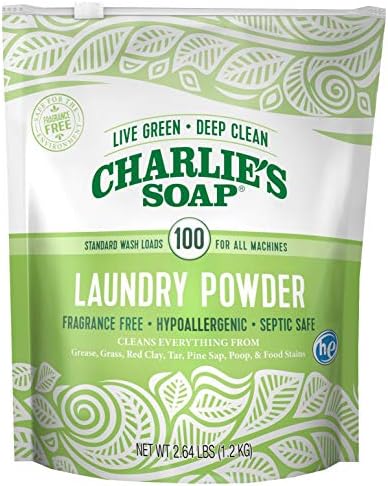 Charlie’s Soap Laundry Powder (100 Loads, 2 Pack) Hypoallergenic Deep Cleaning Washing Powder Detergent – Eco-Friendly, Safe, and Effective