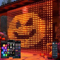 Dazzle Bright Smart Curtain Lights, 400LED 6.6FT x 6.6FT Color Changing Halloween Christmas Lights with Remote & APP, Dynamic DIY Fairy String Lights for Indoor Outdoor Bedroom Decorations