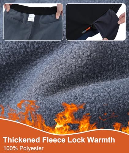 Boys Snow Pants Kids Fleece Lined Thermal Winter Hiking Pants Waterproof Softshell Elastic Waist Outdoor Cold Weather