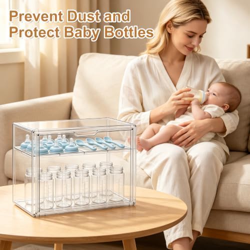 ERTIUANIO Baby Bottle Organizer for Countertop Cabinet Storage