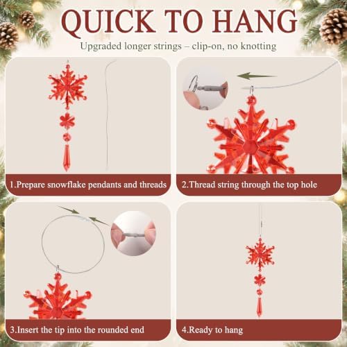 Crystal Christmas Ornaments for Tree Decorations, Winter Wonderland Party