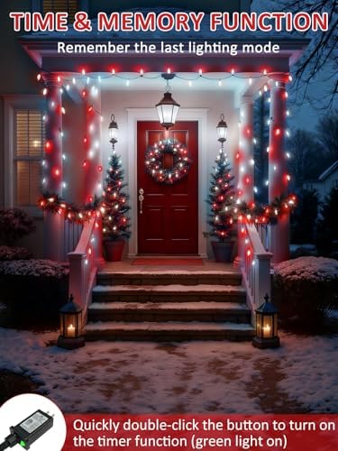 250 LED Linkable C6 Christmas Lights 82FT Christmas Lights Outdoor Decor