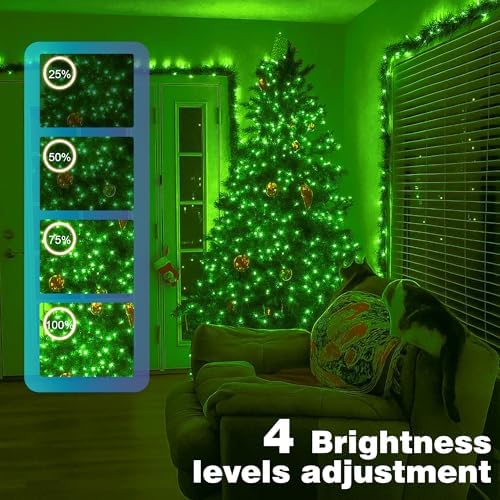 164FT Christmas Lights, 500 LED Outdoor Halloween String Lights Green